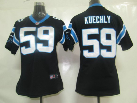 Nike Womens NFL Carolina Panthers 59 Boston College Kuechly Black Game Jerseys